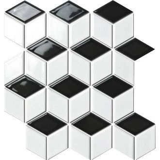 3d Black And White Square Mosaic Tile