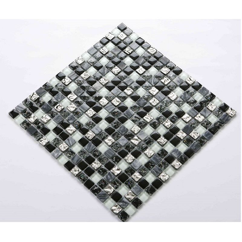 Black Glass Mosaic Tile Backsplash