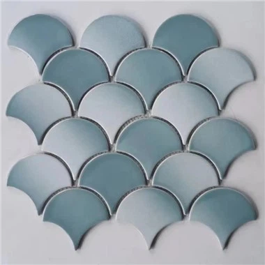 Fish Scale Mosaic Tile Backsplash