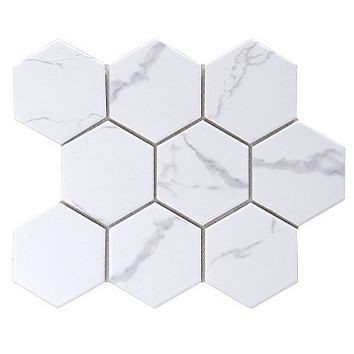 Hexagon Mosaic Tile White