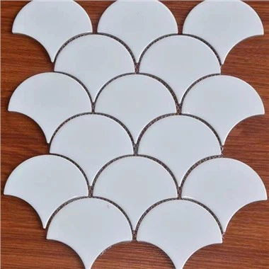 White Fish Scale Backsplash